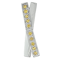 Yellow sapphire white gold designer pendant