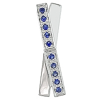 Blue sapphire white gold designer pendant