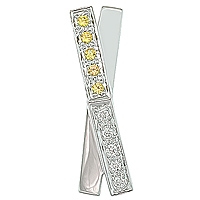 Yellow sapphire white gold designer pendant