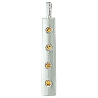 Yellow sapphire white gold designer pendant