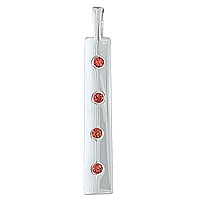 Orange sapphire white gold designer pendant