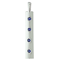Blue sapphire white gold designer pendant