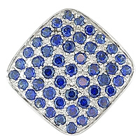 Blue sapphire white gold designer pendant