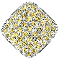 Yellow sapphire white gold designer pendant