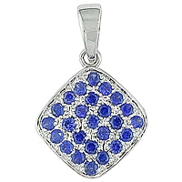 Blue sapphire white gold designer pendant