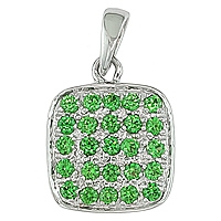 Tsavorite white gold classic pendant