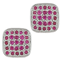 Pink sapphire white gold stud earrings