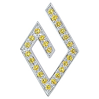 Yellow sapphire white gold designer pendant
