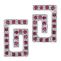 Ruby white gold stud earrings