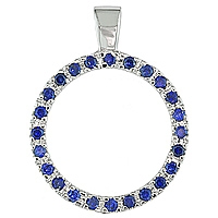 Blue sapphire white gold designer pendant