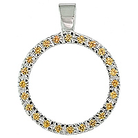 Yellow sapphire white gold designer pendant