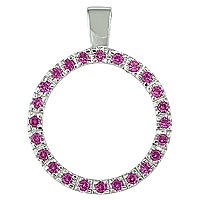 Pink sapphire white gold designer pendant