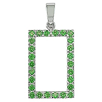 Tsavorite white gold designer pendant