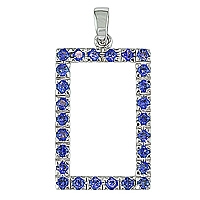 Blue sapphire white gold designer pendant