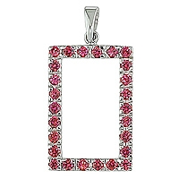 Orange sapphire white gold designer pendant