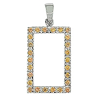 Yellow sapphire white gold designer pendant