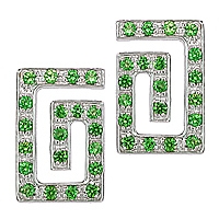 Tsavorites white gold stud earrings