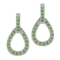 Tsavorite white gold drop earrings