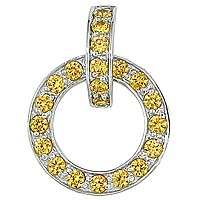 Yellow sapphire white gold designer pendant