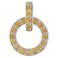 Orange sapphire white gold designer pendant