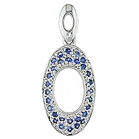 Blue sapphire white gold designer pendant
