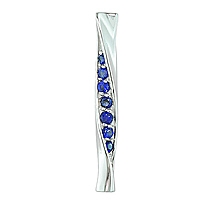 Blue sapphire white gold designer pendant
