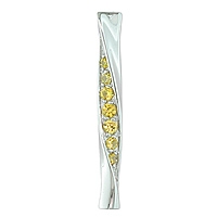 Yellow sapphire white gold designer pendant