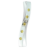 Yellow sapphire white gold designer pendant