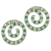 Tsavorite white gold stud earrings