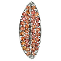 Orange sapphire white gold designer pendant