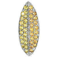 Yellow and orange sapphire white gold heart pendant
