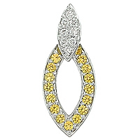 Yellow sapphire white gold designer pendant