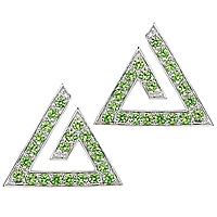 Tsavorite white gold stud earrings