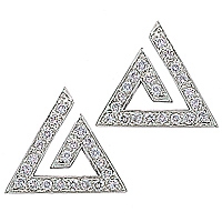 Diamond white gold stud earrings