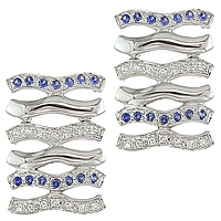 Blue sapphire white gold stud earrings