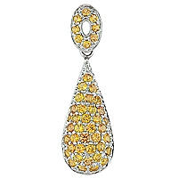 Yellow sapphire white gold classic pendant