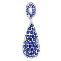 Blue sapphire white gold designer pendant