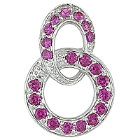 Pink sapphire white gold designer pendant