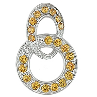 Yellow sapphire white gold designer pendant