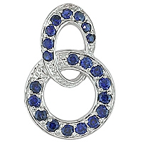 Blue sapphire white gold designer pendant