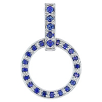 Blue sapphire white gold designer pendant