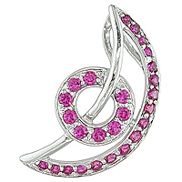 Pink sapphire white gold designer pendant