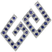 Blue sapphire white gold stud earrings
