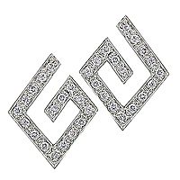 Diamond white gold stud earrings