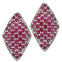 Pink sapphire white gold stud earrings