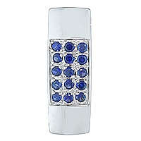 Blue sapphire white gold designer pendant