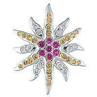 Yellow and pink sapphire white gold designer pendant