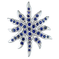 Blue sapphire white gold designer pendant