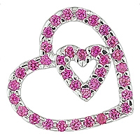Pink sapphire white gold heart pendant