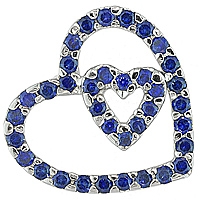 Blue sapphire white gold heart pendant